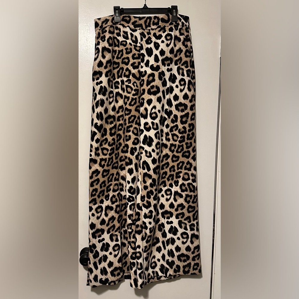 Banana Republic Animal Print Wide Leg Pants